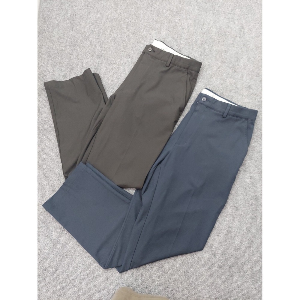 Lot 2 GREG NORMAN Pants Mens 34x30 Blue Black Performance Golf Casual Chino
